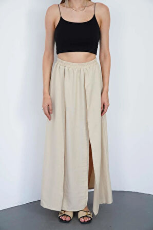 Taş Yırtmaçlı Uzun Şort Etek