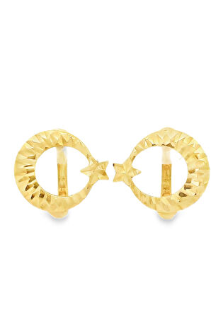 Cigold Taşsız Küpe 14 Ayar Altın 2.27 Gr OA-K1TB01029433