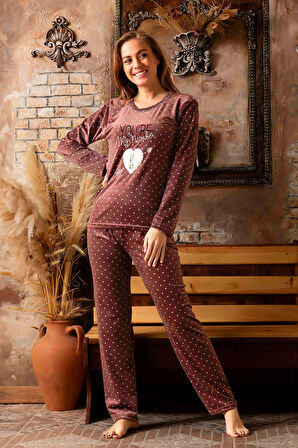 Nisanca Kışlık Kadın Kadife Pijama Takımı - Süper Soft Serisi
