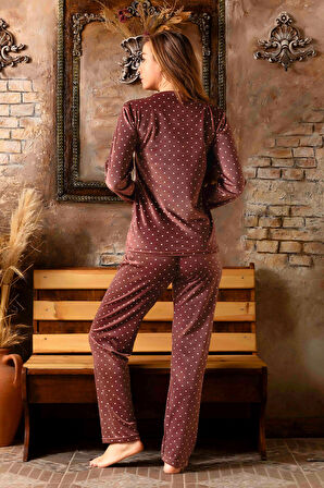 Nisanca Kışlık Kadın Kadife Pijama Takımı - Süper Soft Serisi