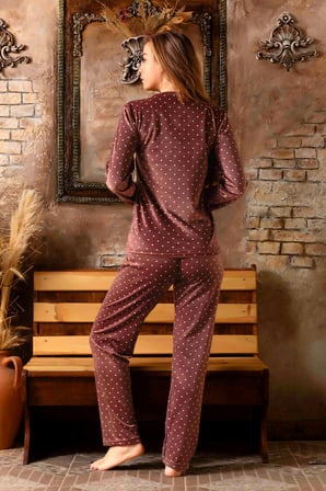 Nisanca Kışlık Kadın Kadife Pijama Takımı - Süper Soft Serisi