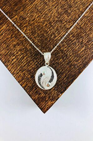 El Işi Yuvarlak Motifli Telkari Kolye