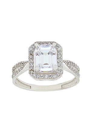Cigold Taşlı Yüzük Baget Beyaz 14 Ayar Altın 2,69 Gr OA-K21601028252