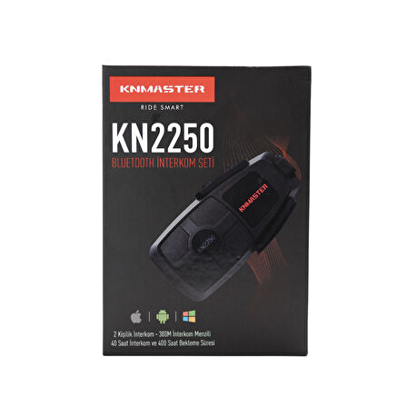 KNMaster KN2200 Bluetooth İnterkom Siyah