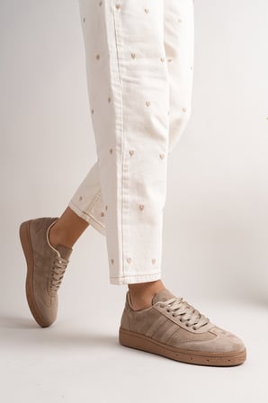 Kadın Kahve Süet Leopar Günlük Sneaker