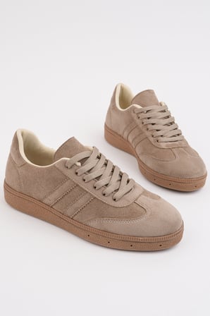 Kadın Kahve Süet Leopar Günlük Sneaker