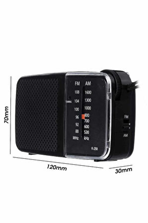 Cep Tipi Taşınabilir Am / Fm Radyo Knstar K-258 Yeni Seri Radyo