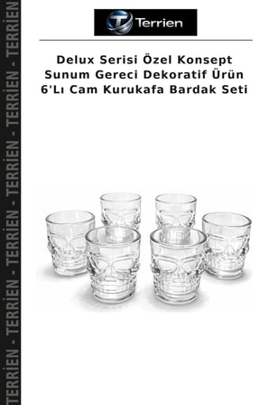 Delux Serisi Özel Konsept Sunum Gereci Dekoratif Ürün 6'Lı Cam Kurukafa Bardak Seti