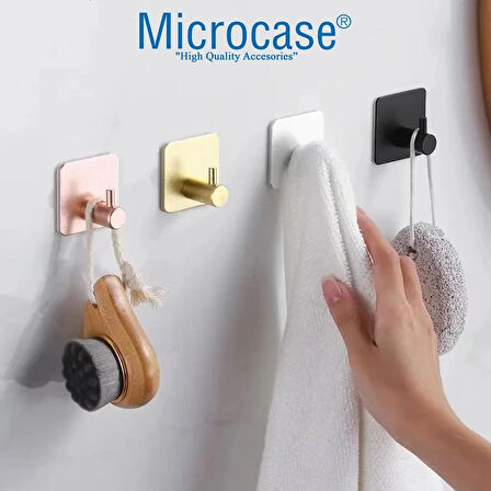 Microcase Yapışkanlı Metal Banyo Mutfak Eşya Havlu Vb. Ürün Askılığı - GOLD AL4619  2 Adet