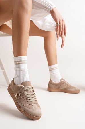 Kadın Kelebek Yıldız Tokalı Günlük Sneaker