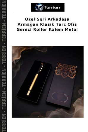 Özel Seri Arkadaşa Armağan Klasik Tarz Ofis Gereci Roller Kalem Metal