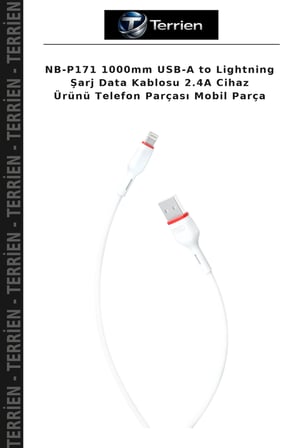 NB-P171 1000mm USB-A to Lightning Şarj Data Kablosu 2.4A Cihaz Ürünü Telefon Parçası Mobil Parça