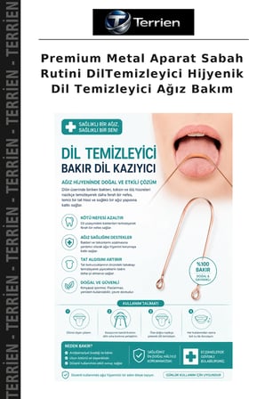 Premium Metal Aparat Sabah Rutini DilTemizleyici Hijyenik Dil Temizleyici Ağız Bakım