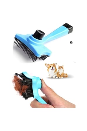 Tuşlu Evcil Hayvan Fırçası Kedi Köpek Tarağı Tüy Toplama Otomatik Temizlenen