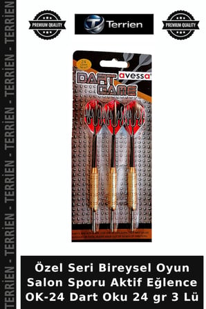 Özel Seri Bireysel Oyun Salon Sporu Aktif Eğlence OK-24 Dart Oku 24 gr 3 Lü