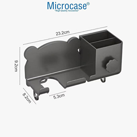 Microcase Çok Fonksiyonlu Saç Kurutma Makinası ve Banyo Malzemeleri İçin Düzenleyici Askılık Stand - SİYAH AL5050