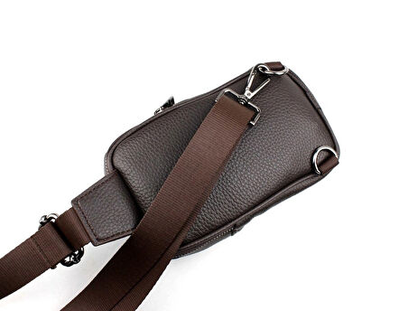 Erkek Kahverengi Omuz Çantası Göğüs Çantası Body Bag Çanta