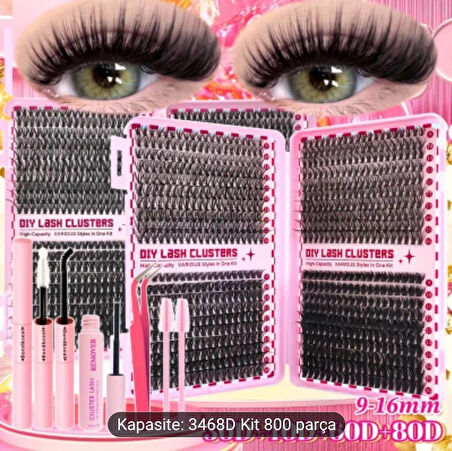 MANUFACTURER 800 ADET/200 ADET KİRPİK UZATMA SETİ STİLLER YAPIŞTIRICI CIMBIZ ÇIKARMA APARATI İLE 2 FIRÇA 