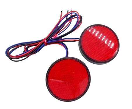 Motosiklet Ledli 2 Modlu Reflektör Kırmızı