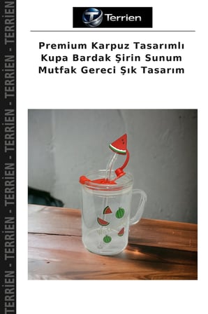 Premium Karpuz Tasarımlı Kupa Bardak Şirin Sunum Mutfak Gereci Şık Tasarım