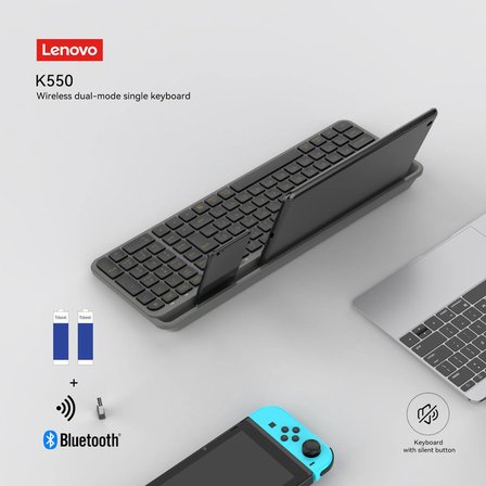 K550 Tablet Standlı Bluetooth + 2.4 Ghz Kablosuz Dual Modlu Sessiz Klavye