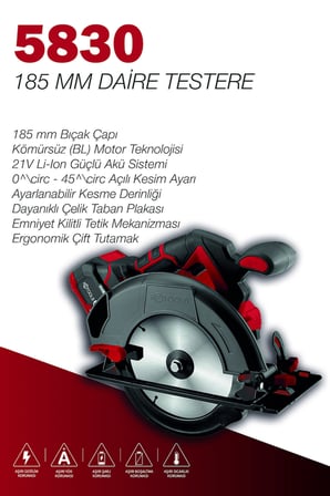 RETOOLS K5830 185 MM DAİRE TESTERE KAFA