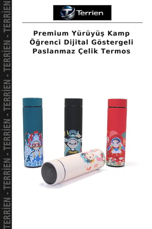 Premium Yürüyüş Kamp Öğrenci Dijital Göstergeli Paslanmaz Çelik Termos