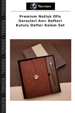 Premium Notluk Ofis Gereçleri Anrı Defteri Kutulu Defter Kalem Set