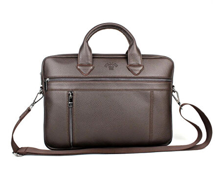 Unisex Kahverengi 14 inç Evrak Ve Laptop Çantası
