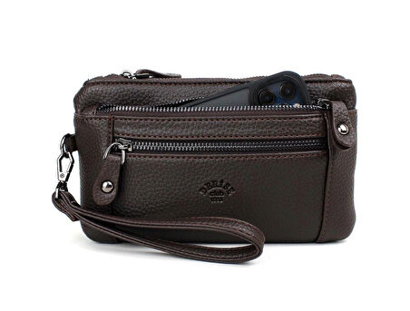 ERKEK KAHVERENGİ ÇOK BÖLMELİ KEMERLİ PORTFÖY EL ÇANTASI