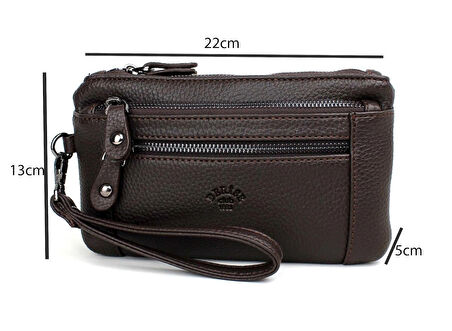 ERKEK KAHVERENGİ ÇOK BÖLMELİ KEMERLİ PORTFÖY EL ÇANTASI