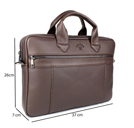 Unisex Khverengi Çok Bölmeli 14 inç Evrak Ve Laptop Çantası