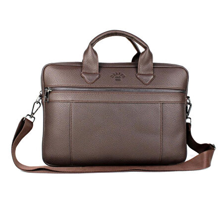 Unisex Khverengi Çok Bölmeli 14 inç Evrak Ve Laptop Çantası