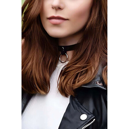 MARSİLYAN- Ucu Halkalı Şık Deri Tasma Kolye - APFT253