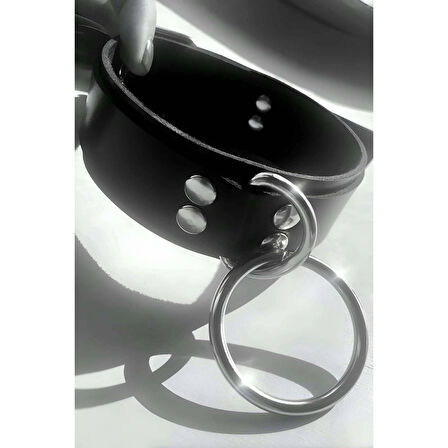 MARSİLYAN- Halka Detaylı Deri Choker, Deri Tasma, Halkalı Tasma - APFT971