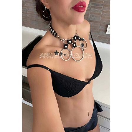 MARSİLYAN- Lastik ve Halka Detaylı Seksi Choker