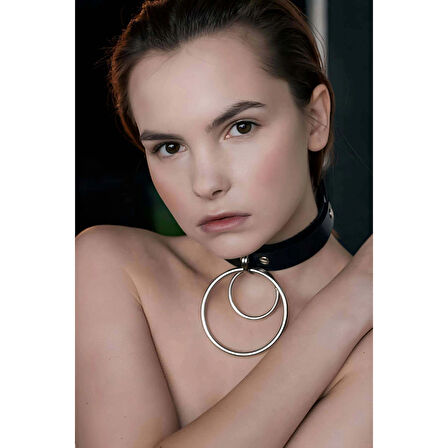 MARSİLYAN- İki Halkalı Fantezi Deri Tasma - APFT264