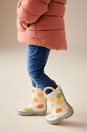 Next Baby Krem Balkabağı Desenli Su Geçirmez Bot / Yağmur Çizmesi