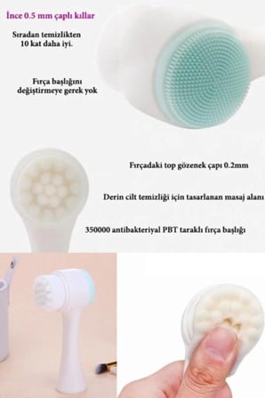 Çift Taraflı Cilt Temizleme Fırçası Ve Silikon Siyah Nokta Temizleme Aparatı