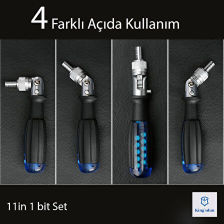 Kingsdun 10 u 1 Arada Circirli Çift Yönlü Tornavida Seti KS-840047