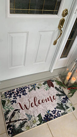 Welcome Lateks Taban Su Geçirmez (50x70 Ebat ) Kapıönü Paspası