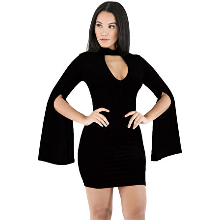 MARSiLYAN- B101395 Kesik Kol Fantazi Elbise