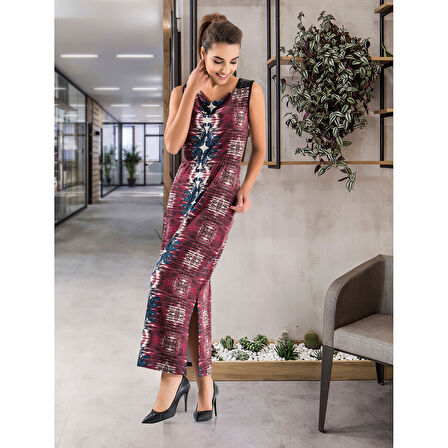 MARSiLYAN- Kalın Askılı Uzun Kadın Elbise 956