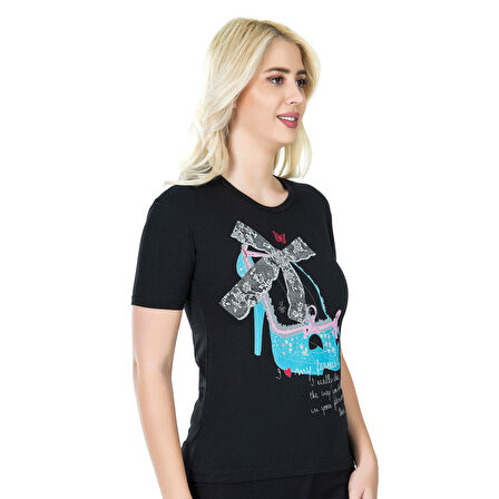 MARSiLYAN- Baskılı Kadın Tişört 275