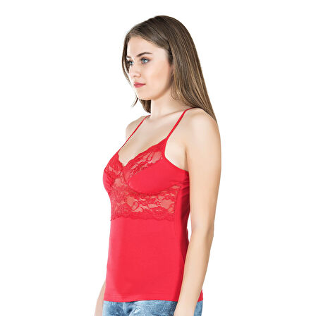MARSiLYAN- Ince Askılı Dantelli Kadın Atlet 258