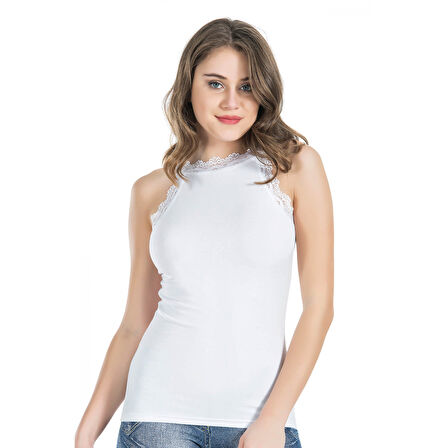 MARSiLYAN- Sıfır Kol Dantelli Kadın Atlet 229