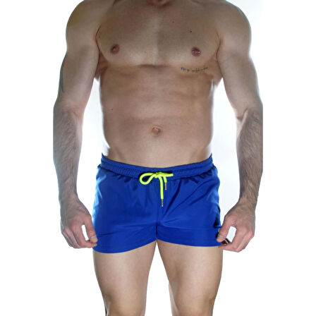 MODLİVE Erkek Mavi Mini Mayo Short