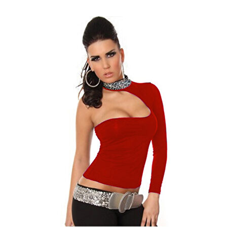 MARSiLYAN- B101432 Pul Payet Aksesuarlı Bluz