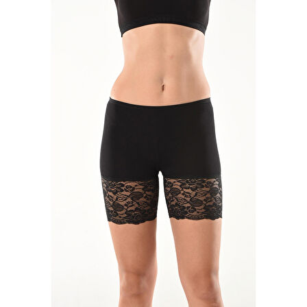 MARSiLYAN- Dantelli Kısa Kadın Şort Tayt 496