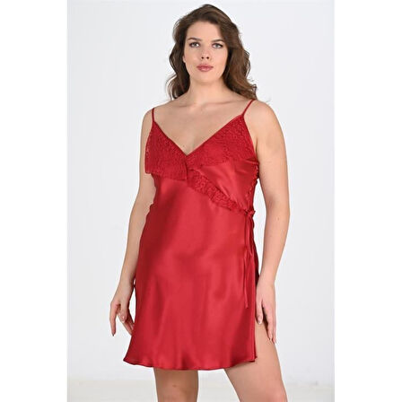 MARSiLYAN- Büyük Beden Bordo Gecelik 2107